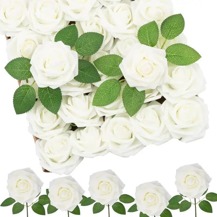 PE mousse Rose fleur artificielle mariage mariée Bouquet accessoire guirlande maison vase table extérieur jardin festival fête bricolage décor