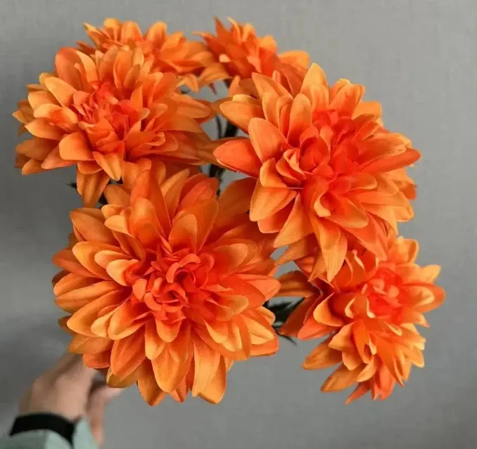 Bouquet de Dahlia artificielles à 7 têtes, fleurs artificielles, parfaites pour les mariages, noël, 