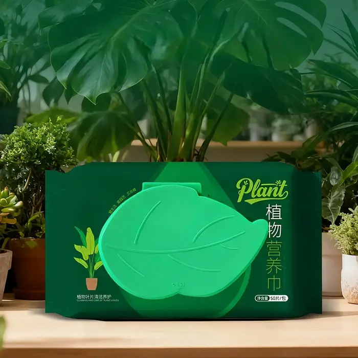 Lingettes nettoyantes pour feuilles de plantes