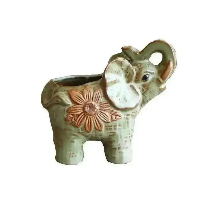 Nouveau pot de fleurs en céramique vintage en forme d'éléphant