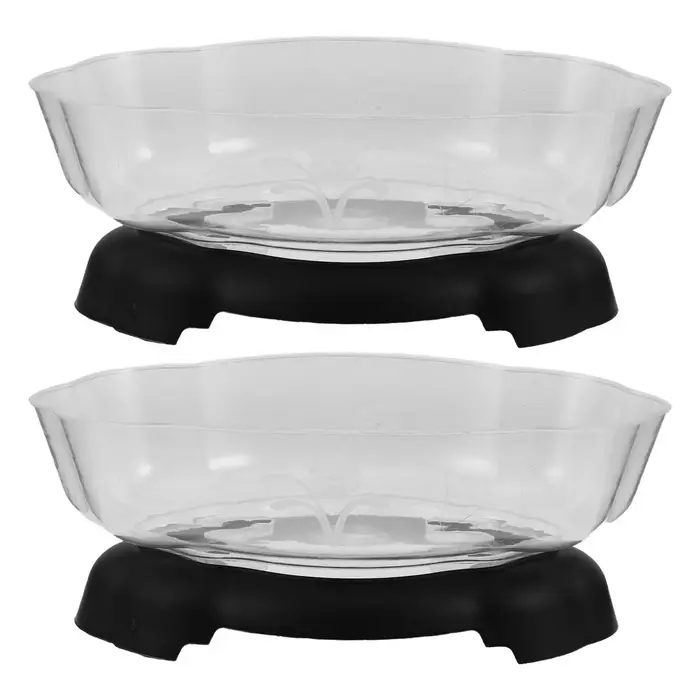 Lot de 2 pots de fleurs transparents en forme de lotus, pour nénuphars, culture hydroponique, conten