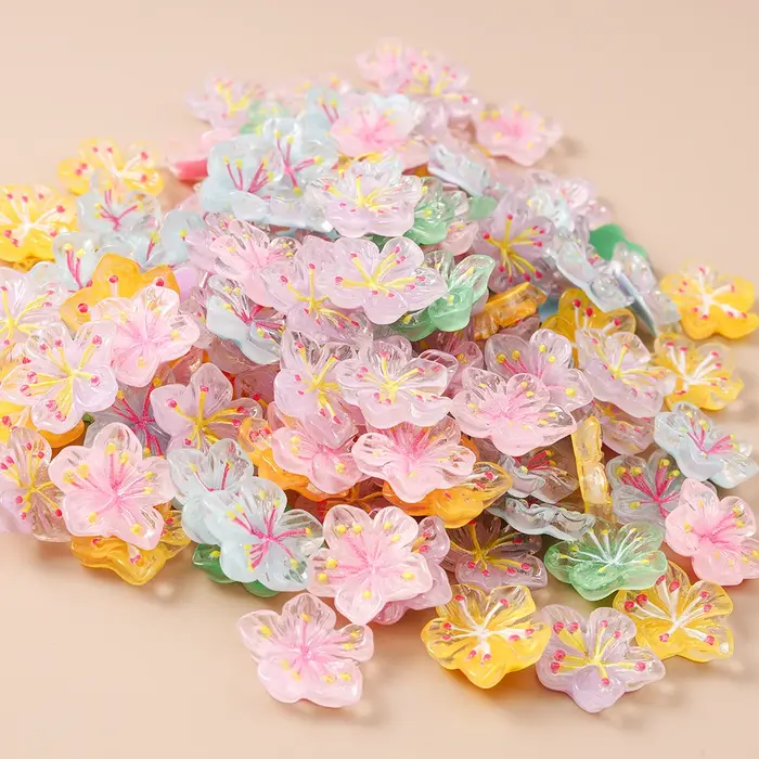 Leslie 15 pièces mignon nouvelle résine fleur Mini