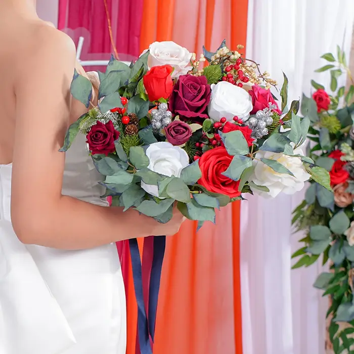 Bouquet de fleurs à main série noël A866204