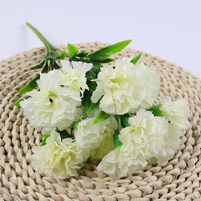 1 Bouquet d'œillets, fleur artificielle d'extérieur résistante aux UV