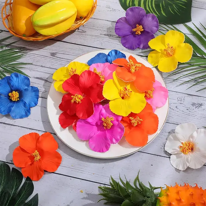 5/10 pièces de fleurs d'hibiscus hawaïennes de 9