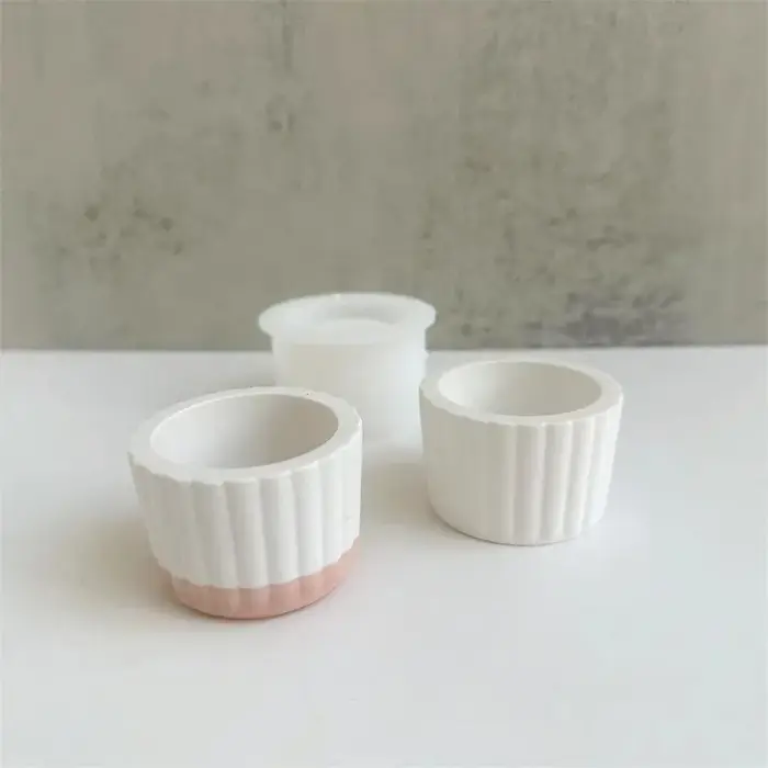 Moule en silicone pour pot de fleurs en résine époxy