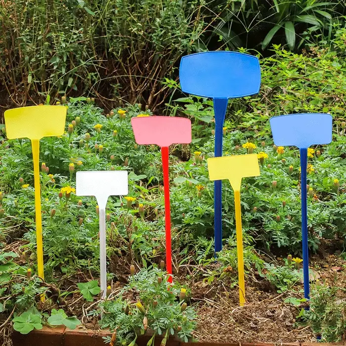 Marqueurs de plantes en plastique pour ornement de jardin, étiquettes retournées de type T, marqueur