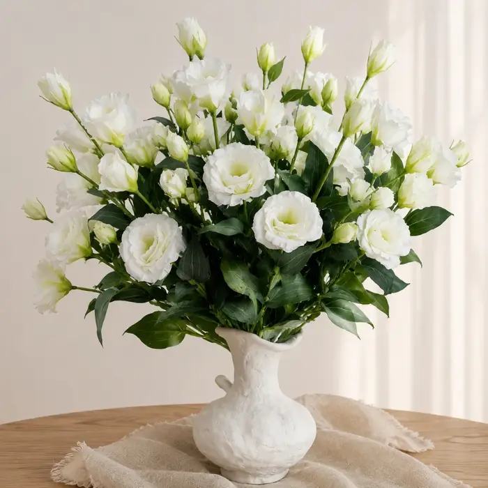 Fleurs artificielles Lisianthus 70cm 4/10 pièces