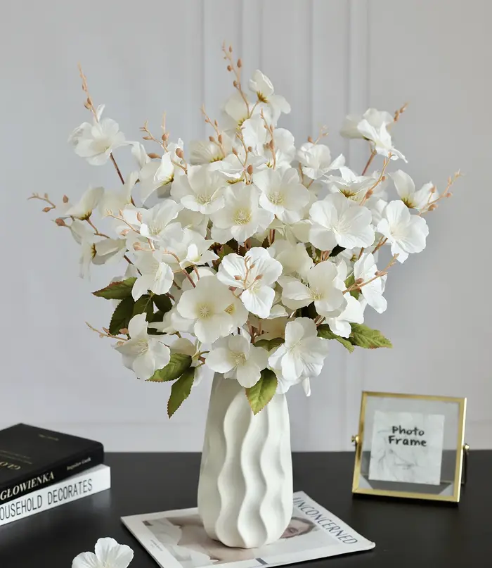 Fleurs artificielles soie Magnolia extérieur cour et jardin mariage mariée Bouquet Vase pour la décoration intérieure Festival fête couronne bricolage cadeau