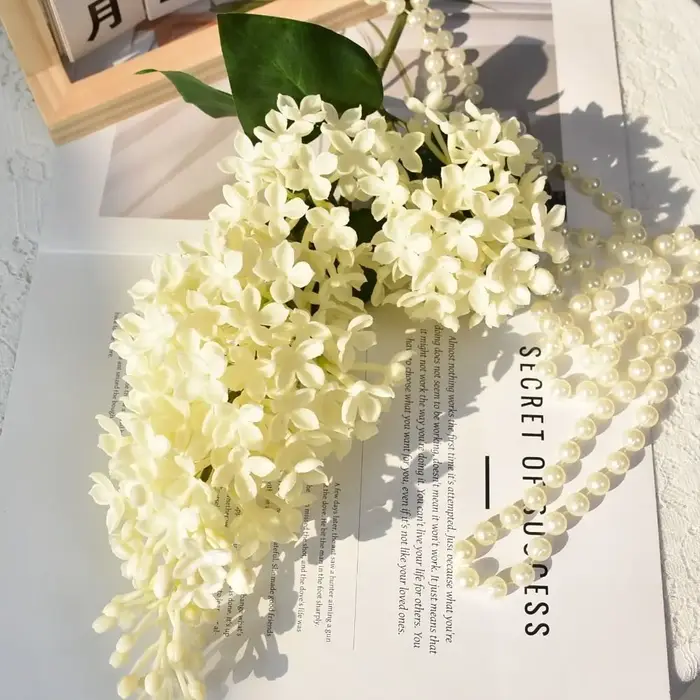 Nouvelle fleur artificielle en silicone rose lilas 75 cm