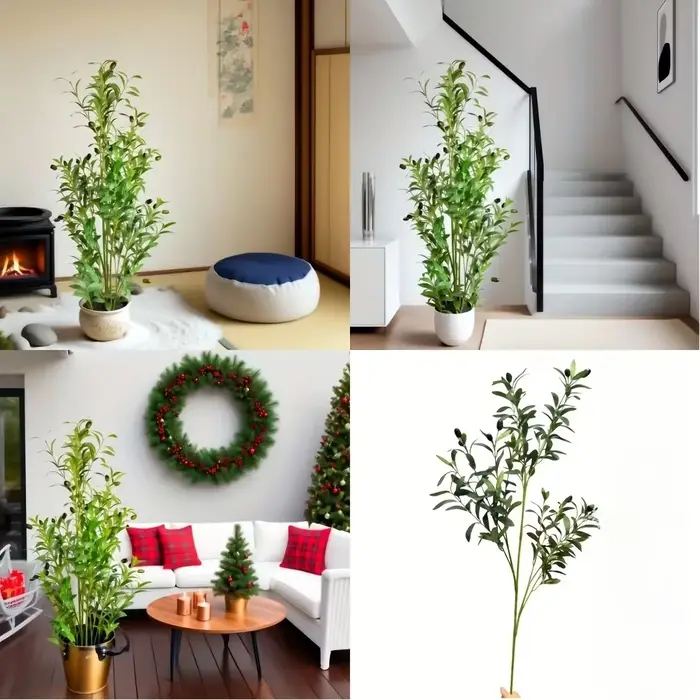 Arbre d'olivier artificiel 28cm-120cm, plante verte artificielle sans pot pour la décoration intérieure du salon, de la cour et de la maison