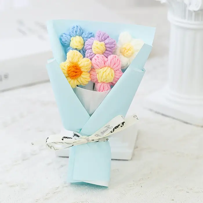 Bouquet de Fleurs Artificielles Tissées à la Main