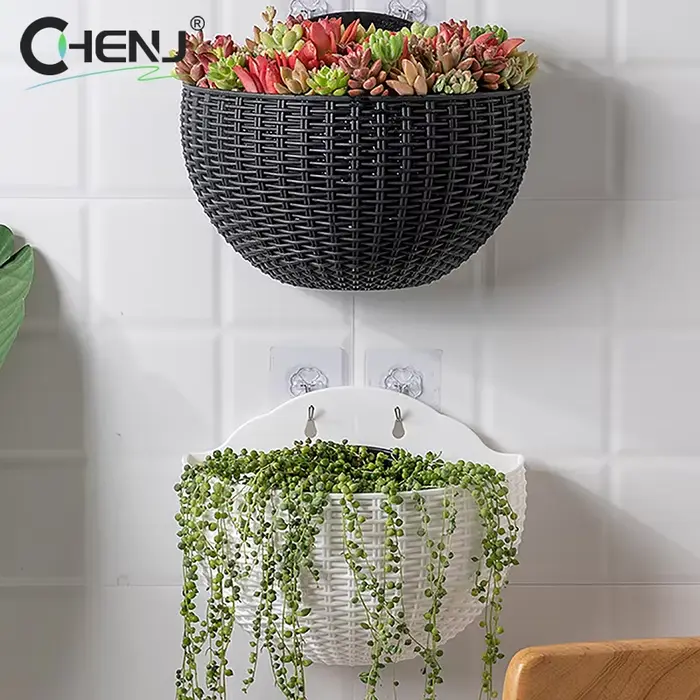 Pot de fleur mural en plastique exquis