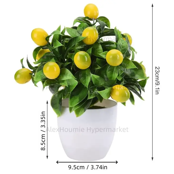 Faux arbre à citron, petite plante artificielle en plastique