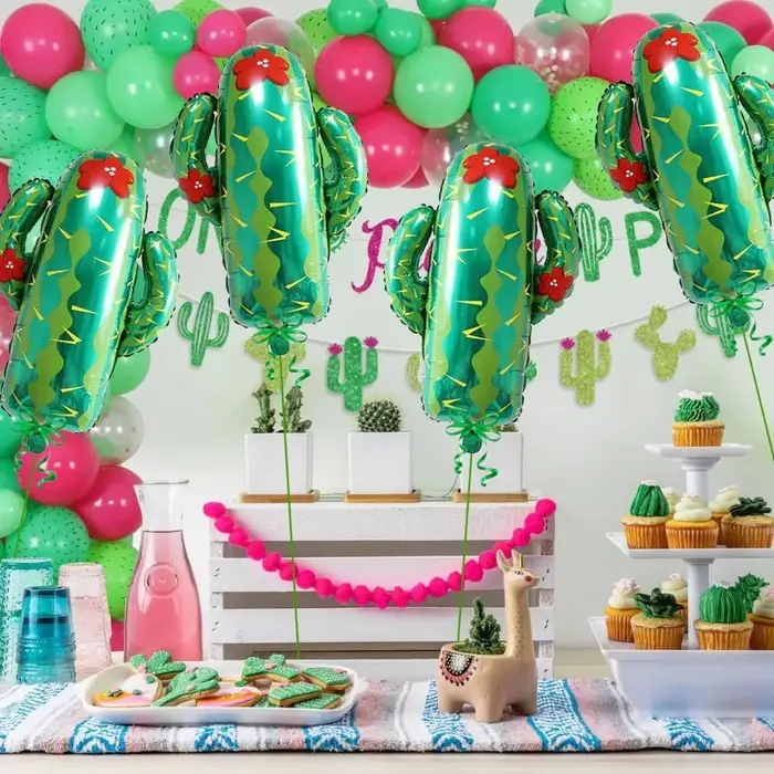 Ballons en aluminium en forme de cactus, plante tropicale, pour décorations de fête d'anniversaire hawaïenne