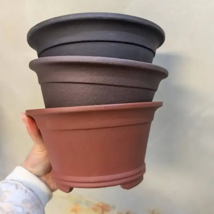 Pot à bonsaï rond non émaillé Yixing
