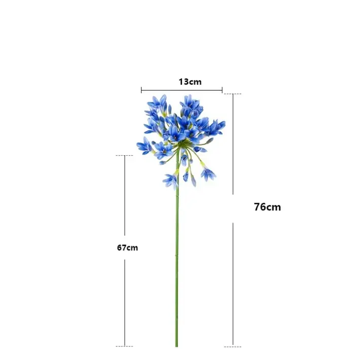 6 pièces de fleurs artificielles d'agapanthus en soie de haute qualité