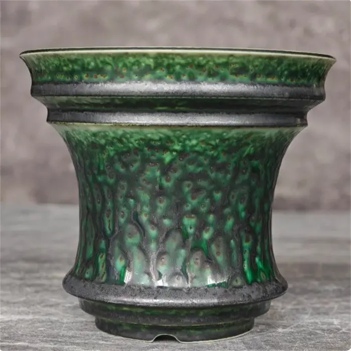  Pot en porcelaine vert algue pour plantes grimpantes
