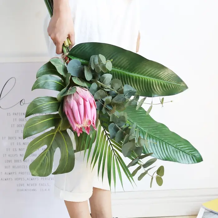 Feuilles de palmier artificielles tropicales Monstera Kwai
