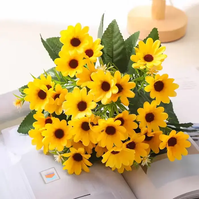 5 Tiges de fleurs artificielles marguerites