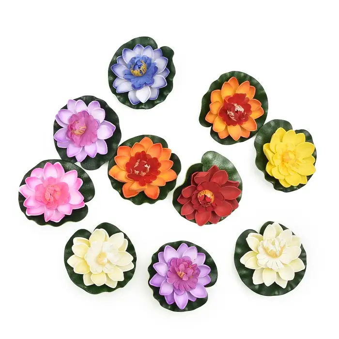 10 pièces Lotus fleur artificielle flottant fausse plante
