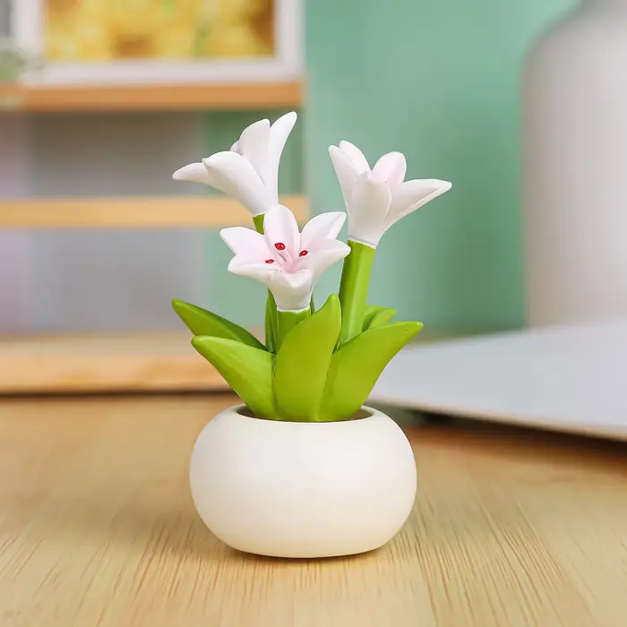 Pot de fleur elfe, 1 pièce, ornements d'intérieur de voiture, Mini Pot de fleur, Figurines, dessin a