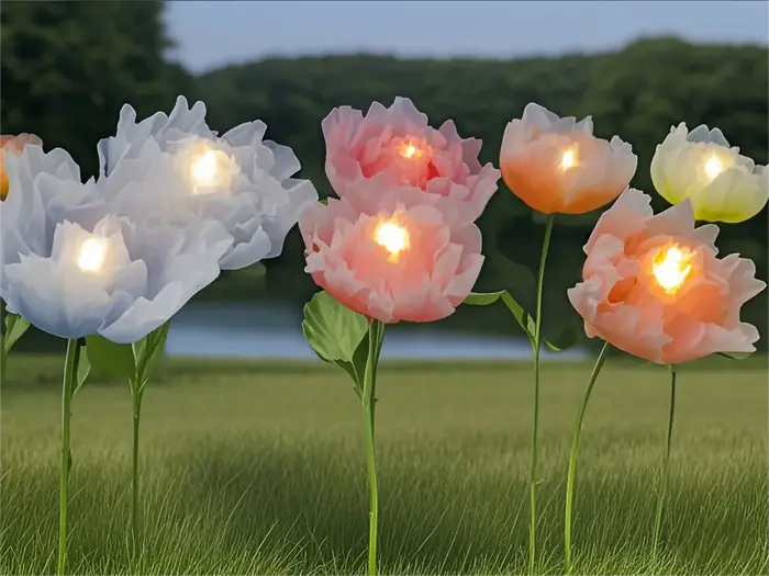Fleurs artificielles LED à ouverture et fermeture automatiques
