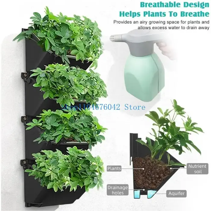 Ensemble de jardinières de jardin verticales modulaires pour plantes succulentes, décoration de bure
