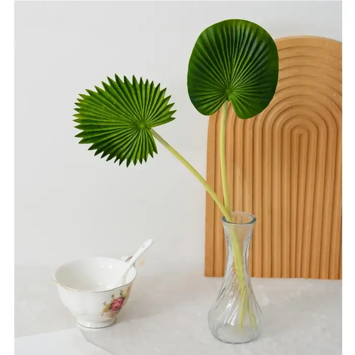 Lot de 3 feuilles de palmier artificielles vertes en PU