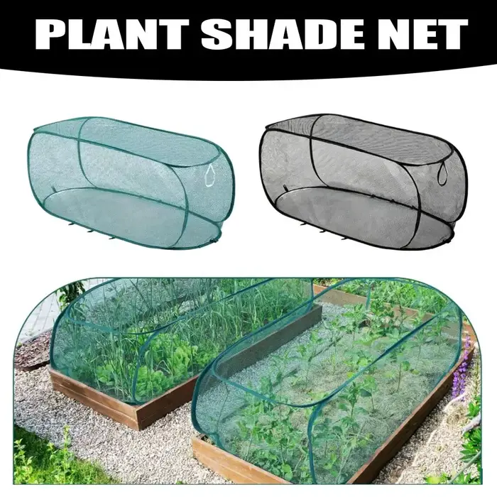 Filet de protection pliable pour plantes avec piquets de fixation au sol
