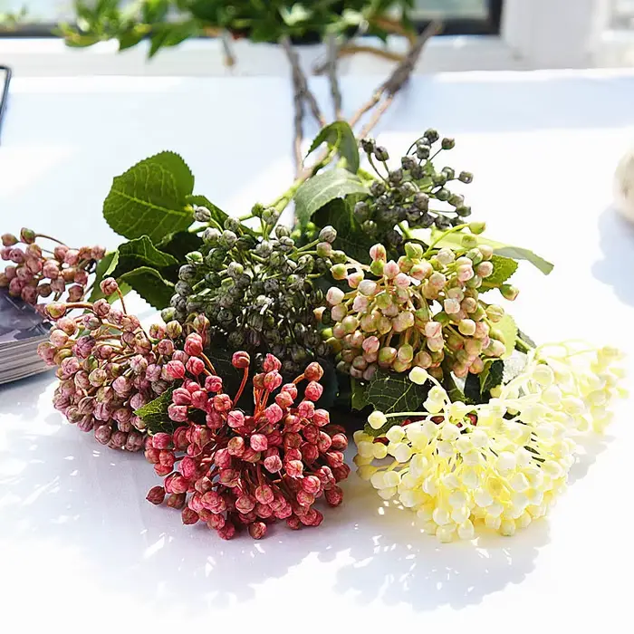 Branches de fruits de baies d'hortensia