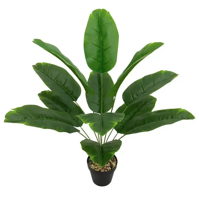 Plantes artificielles en feuille de bananier verte, Simulation de bonsaï, ornement pour décoration d