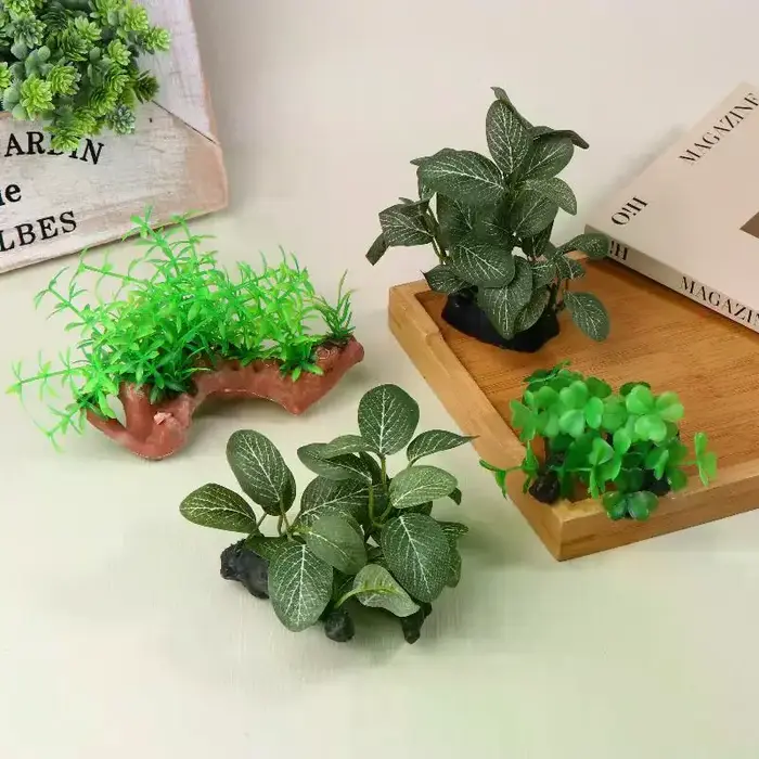 Plante artificielle en bois flotté pour décoration d'aquarium