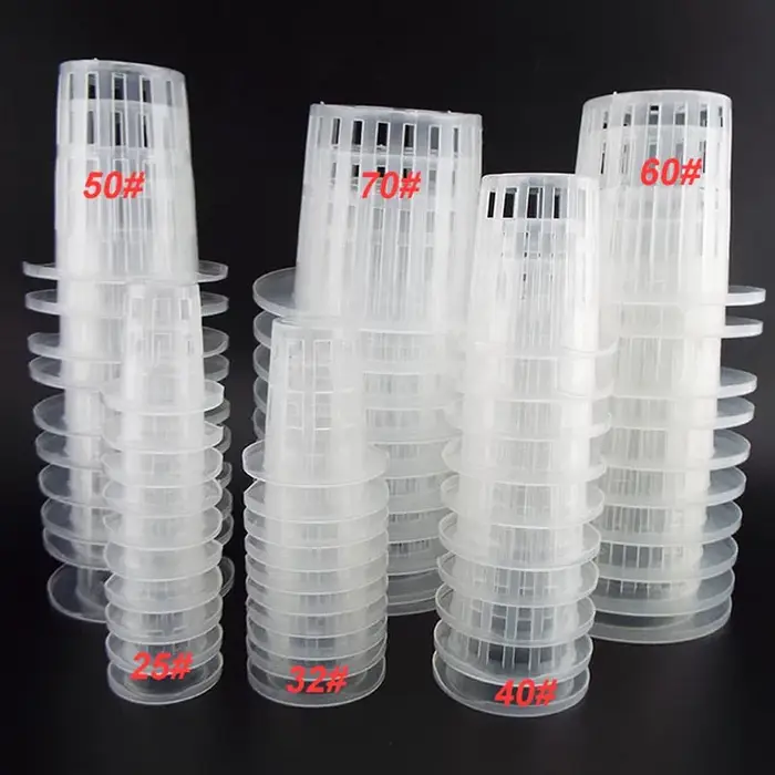 50 pièces colonisation hydroponique maille plante cultiver pot net pépinière tasse panier support hy