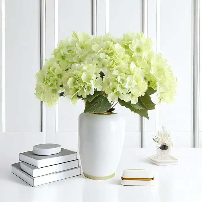 Fleurs artificielles d'hortensia 17 pouces, 5 têtes, décoration fraîche pour la maison, décoration de mariage, Arrangement de Table, fausse affichage Floral, photographie