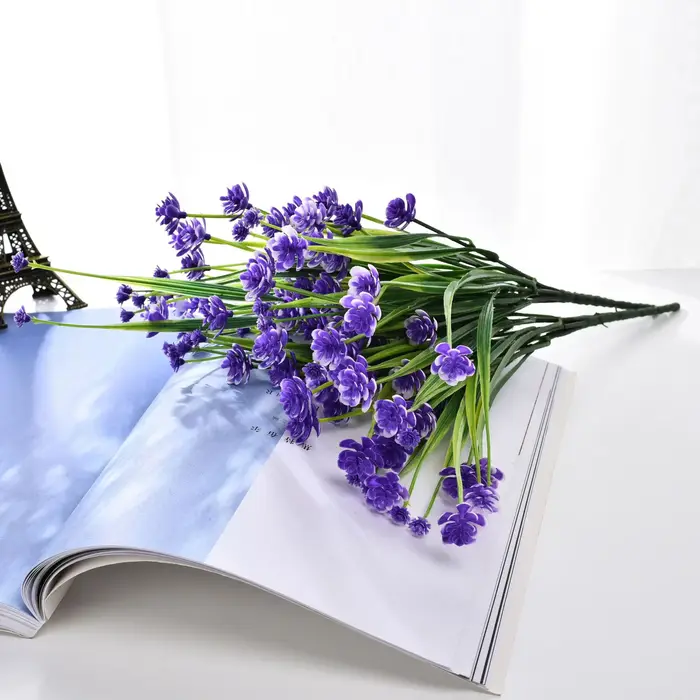 Fleur Artificielle Résistante aux UV, Longue Tige, Facile à Entretien, Plante Verte d'Arbuste, Fauss