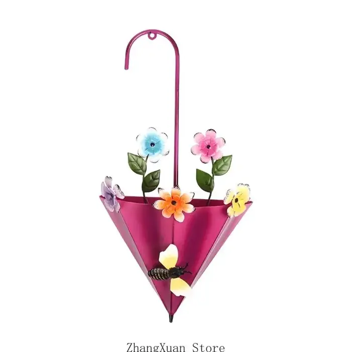Porte-panier fleurs en métal avec cadre ouvert à boucle supérieure, pour jardin, porche, balcon, intérieur, affichage