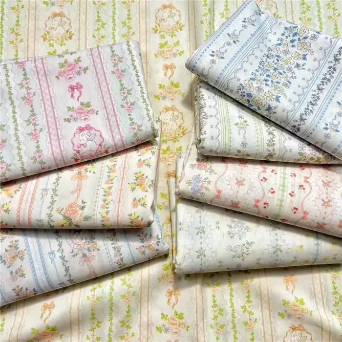 Ours fleur mur frais Branches florales imprimer 100% coton popeline tissu bricolage à la main couture automne robe chemises vêtements matériel