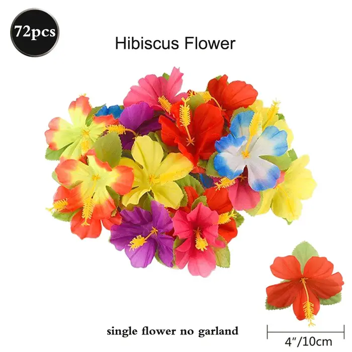 Fleurs d'hibiscus artificielles en soie, fausses fleurs pour décoration de fête hawaïenne, mariage tropical d'été, plage, anniversaire, fournitures pour couronnes DIY