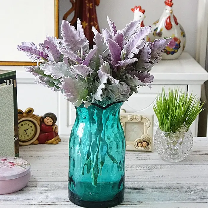 Fleurs artificielles feuille de soie flocage Lagomorpha fête Festive mariage décoration de la maison fausses plantes matériaux de Bouquet mural vert