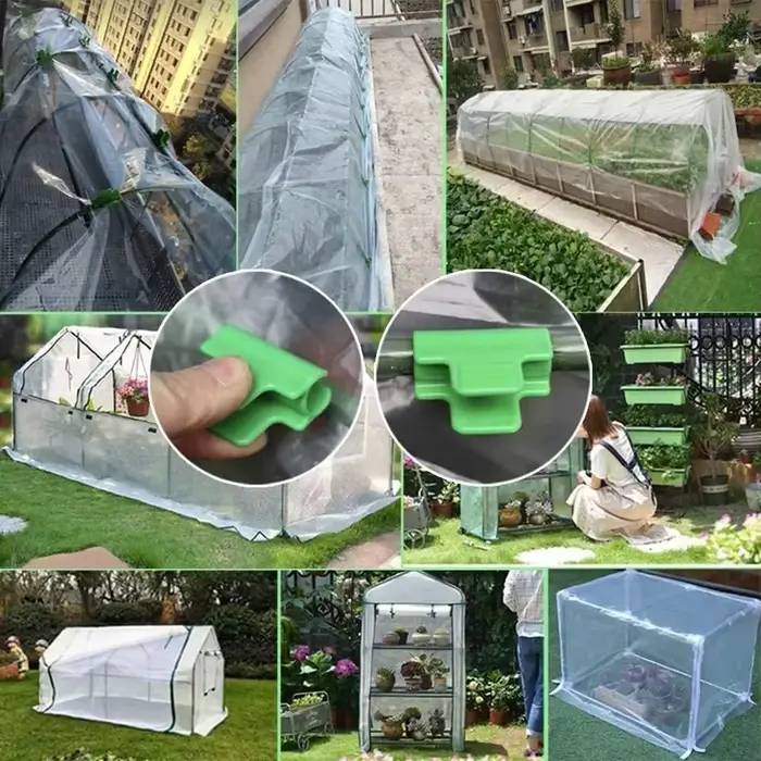 Serre-tuyaux de tunnel de jardin verts
