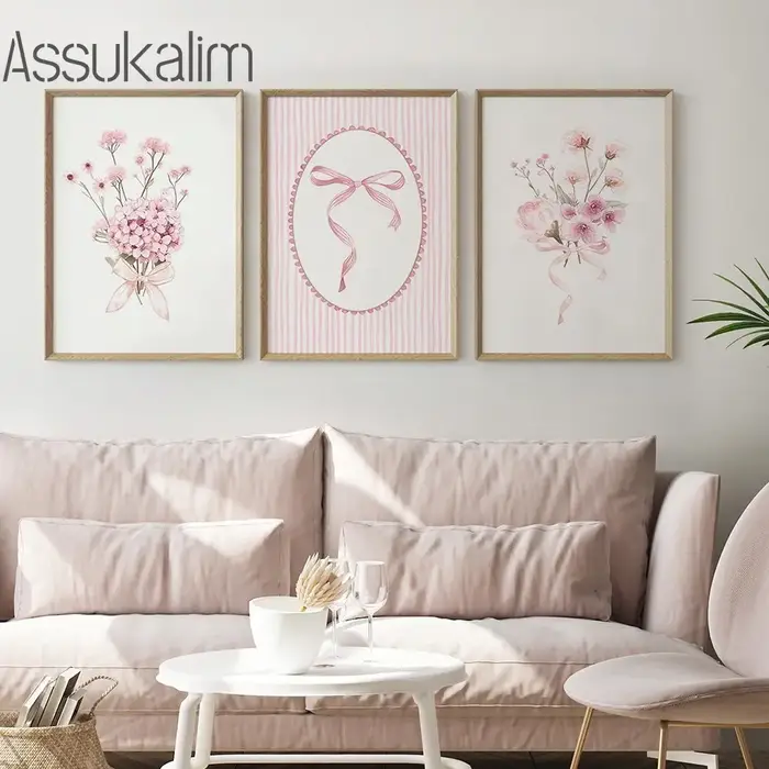 Affiche d'art Bouquet moderne rose