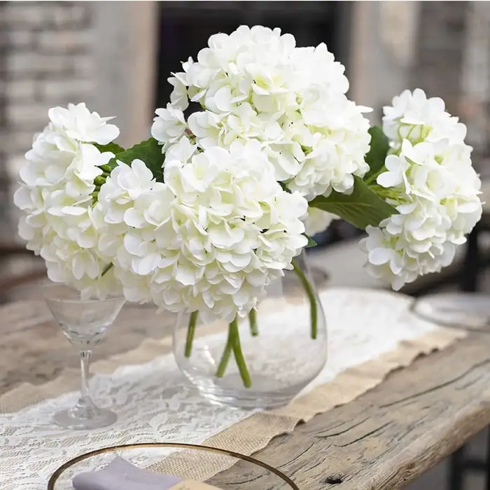 Bouquet d'hortensias artificiels en promotion – Haute qualité pour la décoration de la maison