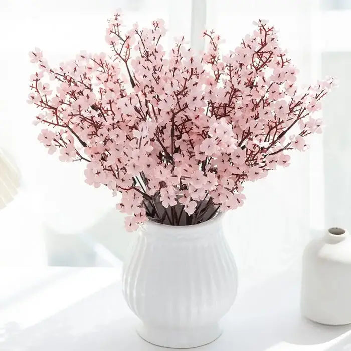 Fleur artificielle Soie Gypsophila Pêche Maison Vase Table En Plein Air Jardin Arche De Mariage Bouquet De Mariée Festival BRICOLAGE Décoration de Scène
