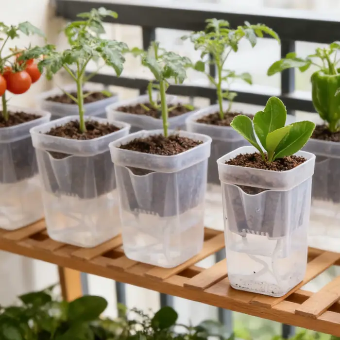 Petits pots auto-arrosants pour plantes d'intérieur