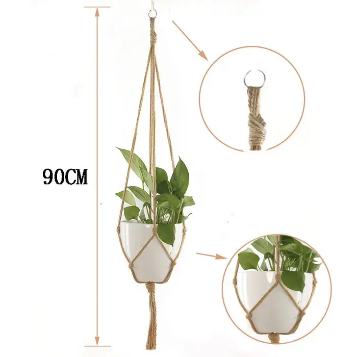 Cier de suspension pour plantes en macramé fait à la main