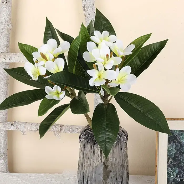 Fleurs de Plumeria artificielles au toucher réel