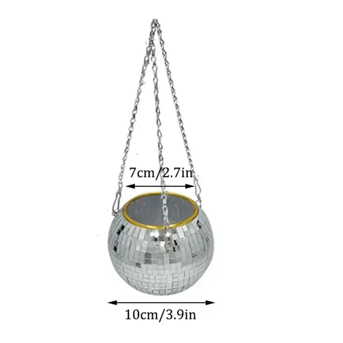 Chang Ball-Pot de Fleur Rond en Plastique avec Miroir, pour Plantation de Plantes Succulentes, 10cm