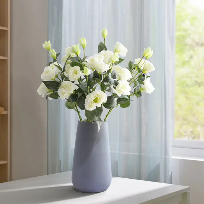 4 tiges de fleurs artificielles Lisianthus pour décoration de mariage