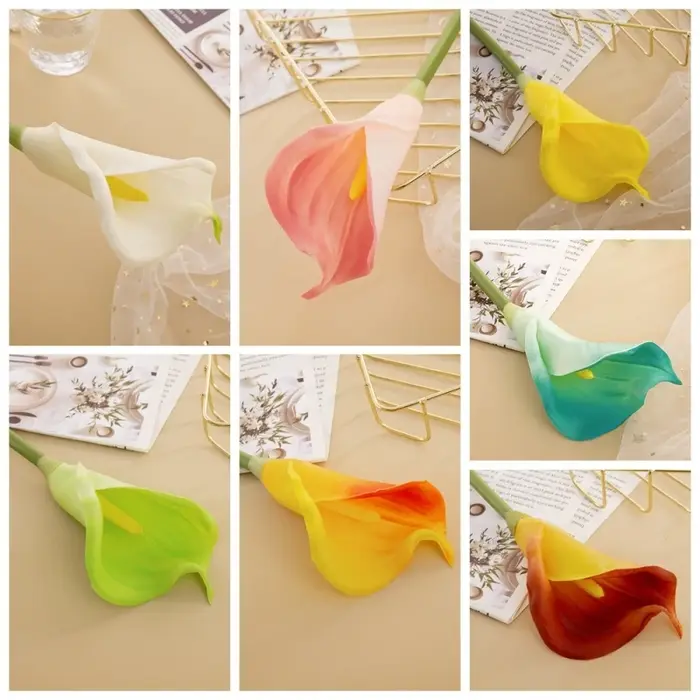 Fleur artificielle PU Calla Lily pour la décoration de mariage